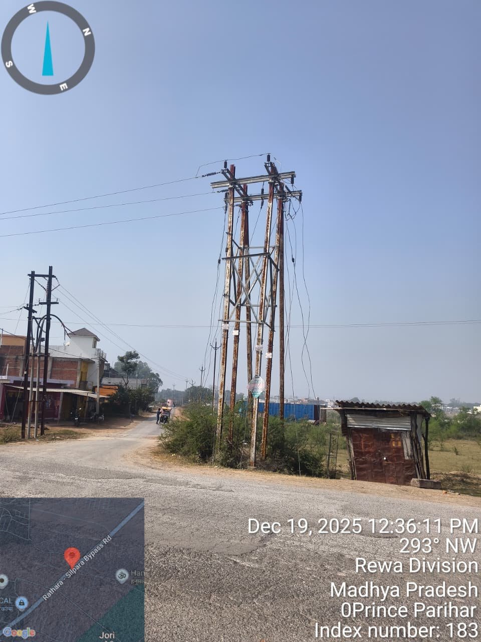Electrical distribution line infrastructure in Rewa Division